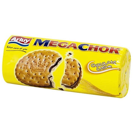 Печенье-сэндвич ARLUY MEGACHOK с начинкой со вкусом шоколада 180г 