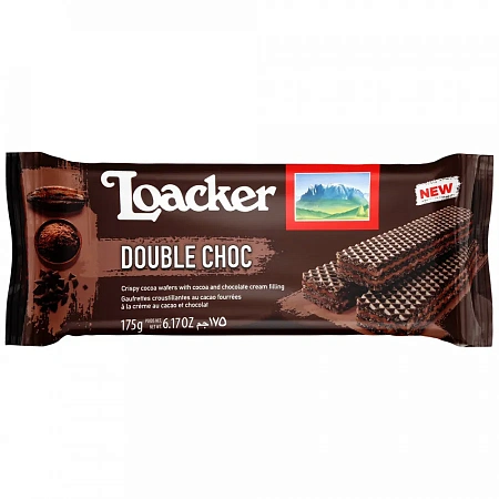Вафли LOACKER Classic Хрустящие шоколадные с какао-начинкой &quot;Двойной шоколад&quot; 175г 