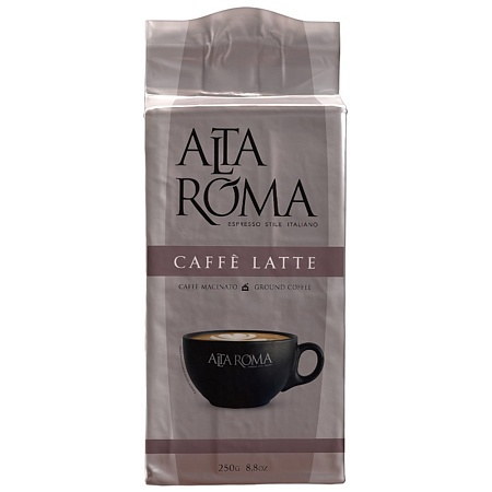 Кофе ALTA ROMA CAFFE LATTE молотый 100% робуста 250г 