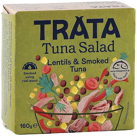 Салат TRATA из копченого тунца с чечевицей 160г 