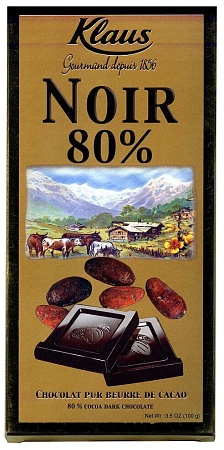 Шоколад KLAUS горький 80% какао 100г 