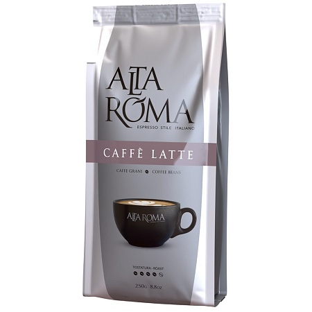 Кофе ALTA ROMA CAFFE LATTE зерно 100% робуста 250г 