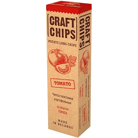 Чипсы ОНЕГА CRAFT CHIPS пластинки из картофеля со вкусом томата 90г 