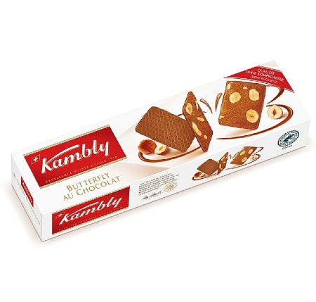 Печенье KAMBLY Buttеrfly сдобное c шоколадом и фундуком 100г 