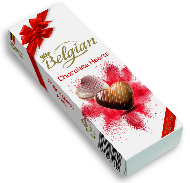 Купить Конфеты The Belgian Шоколадные сердечки (красный бант) 65г с доставкой на дом по цене 190 ₽ в интернет-магазине