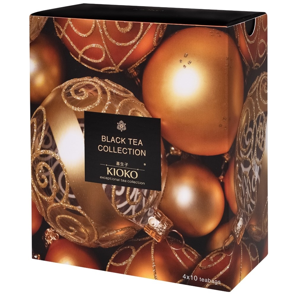 Чай KIOKO BLACK TEA COLLECTION Коллекция чёрного чая в пакетиках, 4 вида  чая по 10 пакетиков (25пак.*2г) 55г