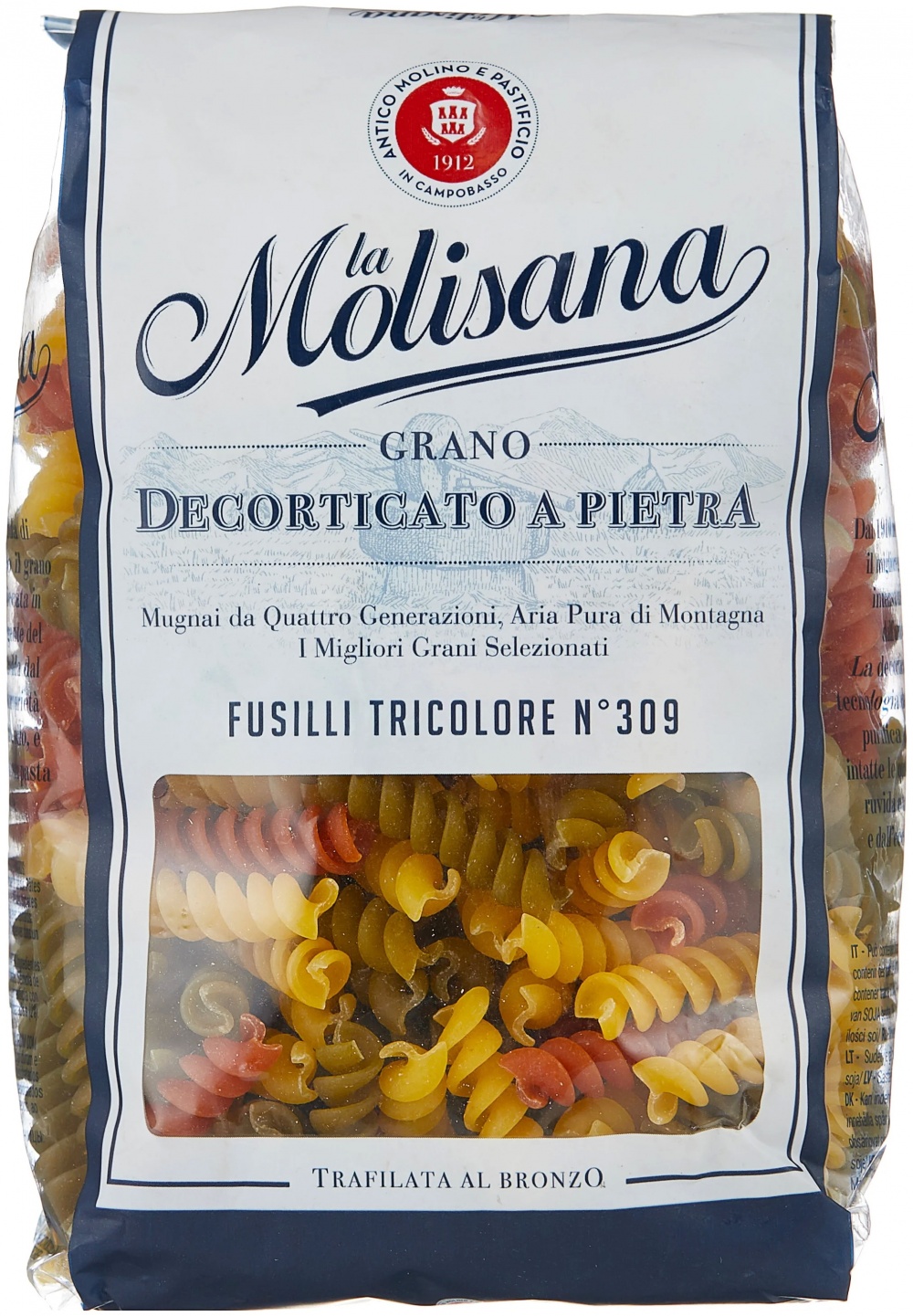 Макароны LA MOLISANA № 309 Триколоре с добавлением томата и шпината 500г