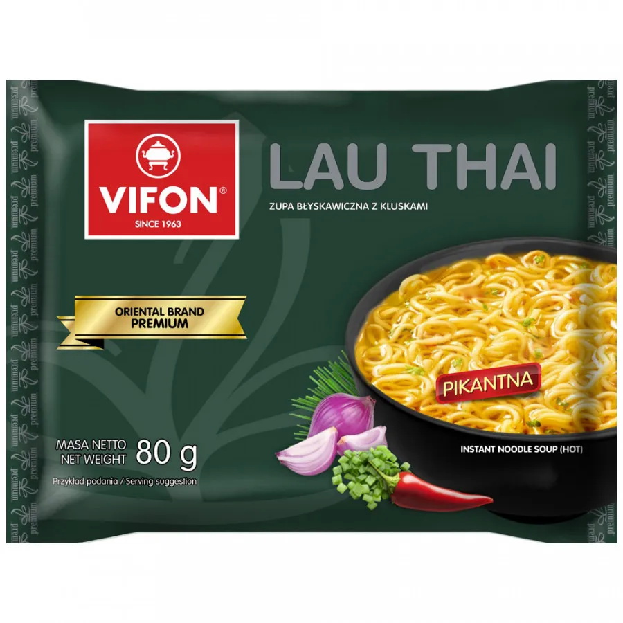 Купить Лапша VIFON LAU THAI PREMIUM быстрого приготовления 80г с доставкой  на дом по цене 110 ₽ в интернет-магазине