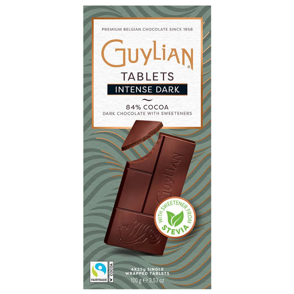 Шоколад GUYLIAN INTENSE DARK горький 84% без сахара со стевией 100г