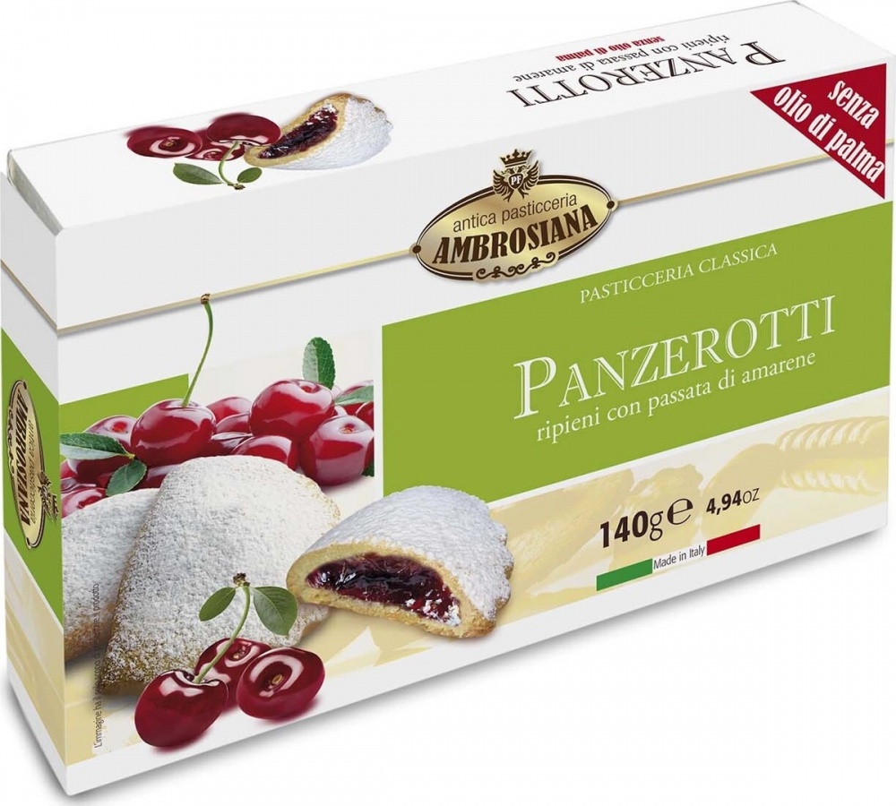 Печенье AMBROSIANA сочники "Панцеротти" с вишней 140г