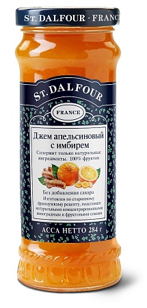 Джем St. DALFOUR без сахара Апельсин и Имбирь 284г 