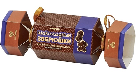 Конфеты LUX CANDY &quot;Зверюшки&quot; молочный шоколад с карамельным вкусом 150г 