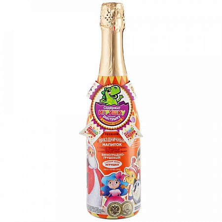 Шампанское ДУДОЛИ детское Виноградно-грушевый + игрушка 750мл 