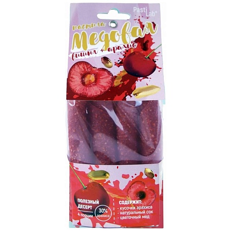 Пастила PastiLab Медовая Вишневая с арахисом 70г 