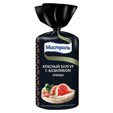 Хлебцы МИСТРАЛЬ Красный булгур с базиликом 100г 