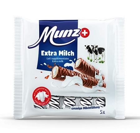 Батончик MUNZ из молочного шоколада экстра с начинкой пралине (23гх5шт.) 115г 