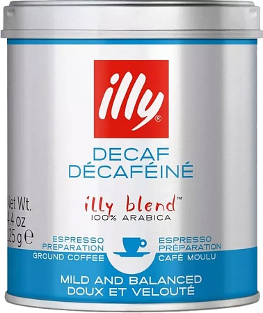 Кофе ILLY молотый без кофеина 125г 