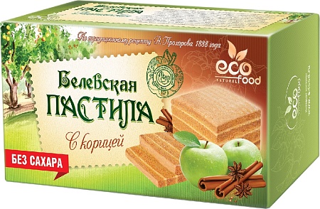 Пастила ECOFOOD Белевская без сахара с корицей 100г 