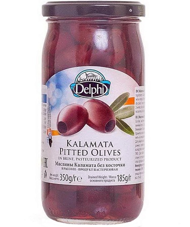 Маслины DELPHI Каламата без косточки в рассоле 350г 