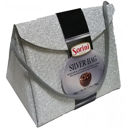 Конфеты SORINI Borsetta GLITTERBAG silver bag 150г 