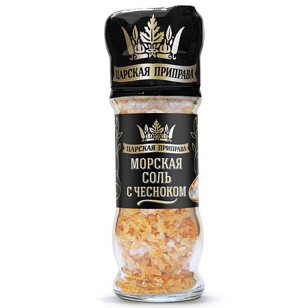 Соль ЦАРСКАЯ ПРИПРАВА морская с чесноком&quot; (мельница) 65г 