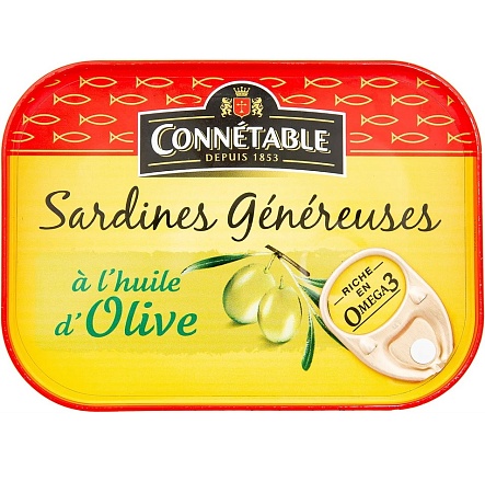 Сардины CONNETABLE GENEREUSE в оливковом масле 140г 