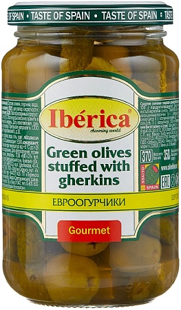 Ассорти IBERICA Евроогурчик и оливки 350г 