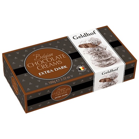 Конфеты Geldhof кремовые снежки с начинкой из темного шоколада 100г 