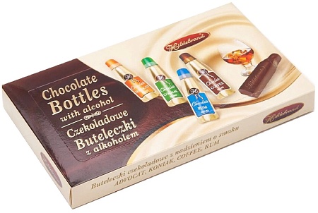 Конфеты HILDEBRAND шоколадные бутылочки с алкоголем 72г 