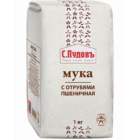 Мука С.Пудовъ с отрубями пшеничная 1кг 
