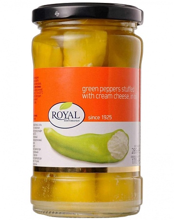 Перец ROYAL зеленый, фаршированный сыром 285г 