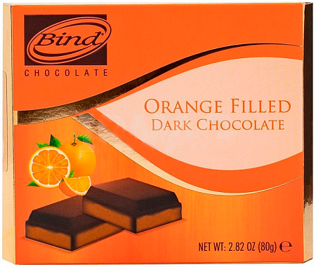 Шоколад BIND Темный с апельсиновым ганашем 80г 