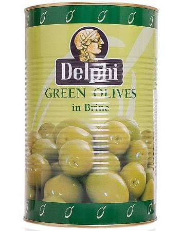 Оливки DELPHI с косточкой в рассоле Atlas 70-90 4.25кг 