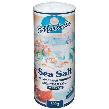 Соль MARBELLE морская пищевая мелкая (помол№0) туба 500г 