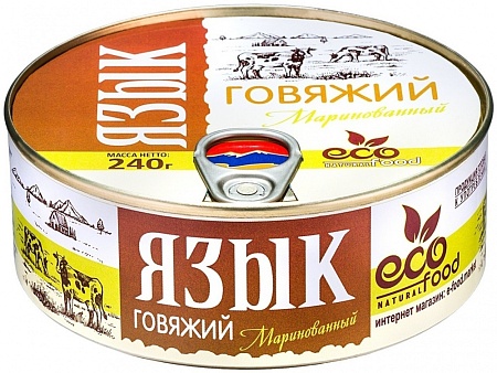 Язык ECOFOOD говяжий маринованный 240г 