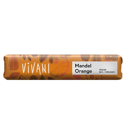 Батончик VIVANI Organic веганский на рисовом молоке с апельсином и миндалем35г 