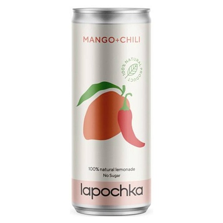 Лимонад LAPOCHKA Манго и Чили безалкогольный среднегазированный без сахара 330мл 