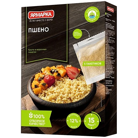 Пшено ЯРМАРКА &quot;Отборная&quot; (5шт*80г) 400г 
