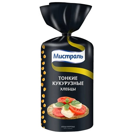 Хлебцы МИСТРАЛЬ кукурузные тонкие 120г 