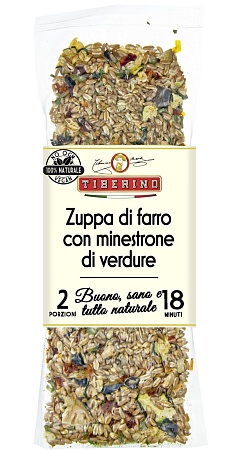 Суп TIBERINO итальянский из полбы и овощей 200г 