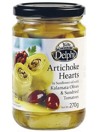 Артишоки DELPHI с сушеными томатами и маслинами Каламата 270г 
