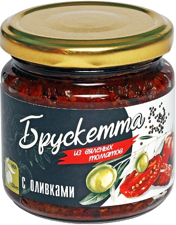 Брускетта ECOFOOD из вяленых томатов с оливками 190г 