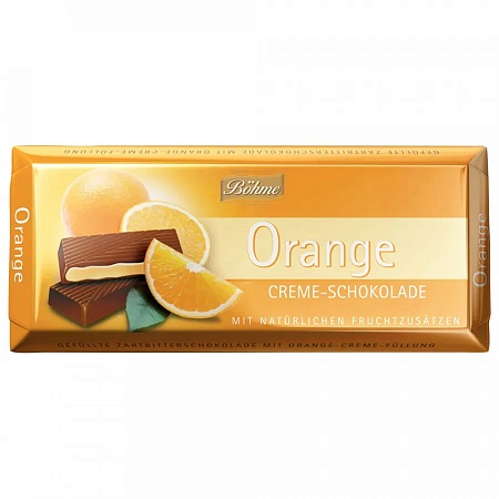 Шоколад BOHME Темный 62% с апельсиновой начинкой 100г 