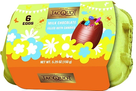 Шоколад JACQUOT Яйца шоколадные с цветными драже 150г 
