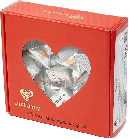 Конфеты LUX CANDY Pharaon молочный шоколад с начинкой лесной орех и цельным миндалем 1кг 
