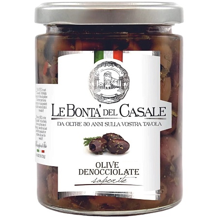 Оливки LE BONTA DEL CASALE сорта без косточки с травами и специями &quot;Леччино&quot; 280г 