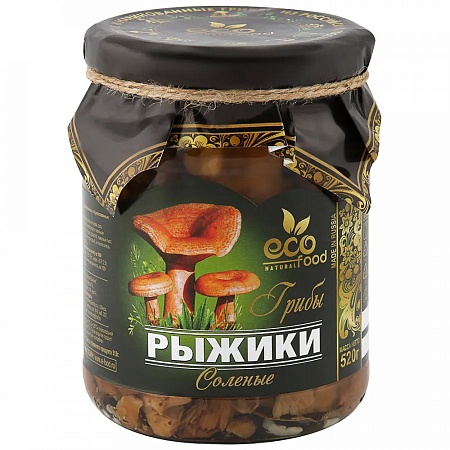 Грибы ECOFOOD Рыжики соленые 520г 