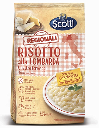 Ризотто RISO SCOTTI Alla Lombarda четыре сыра 200г 