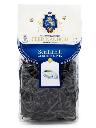 Паста FERDINANDO II Шиателли с чернилами каракатицы Gragnano 500г 