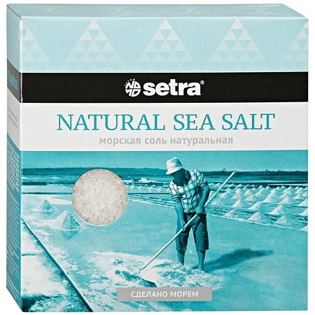 Соль SETRA морская средняя натуральная 500г 